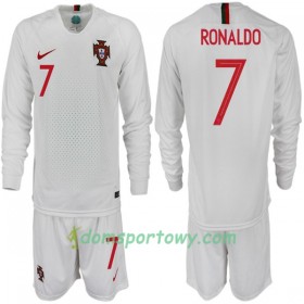 Koszulka Portugalia RONALDO 7 Dziecięcy Wyjazdowe Koszulki Piłkarskie Mistrzostwa Świata 2018 Długi Rękaw